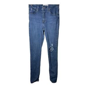 Levi’s 721 High Rise Skinny Jeans Size 28 Ripped Knee Womens